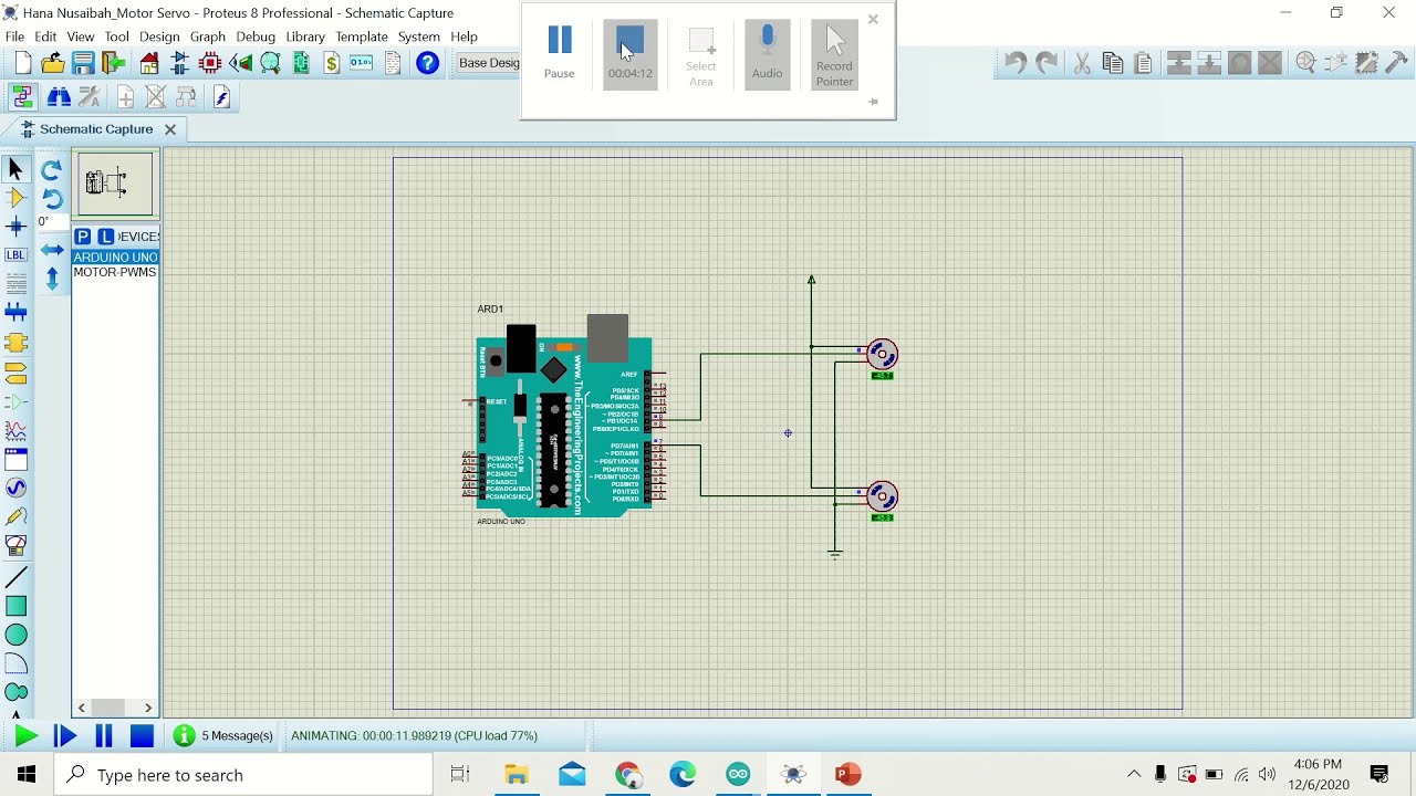 Project Dasar Kendali Motor Servo (Proteus 8 & Arduino IDE) - YouTube