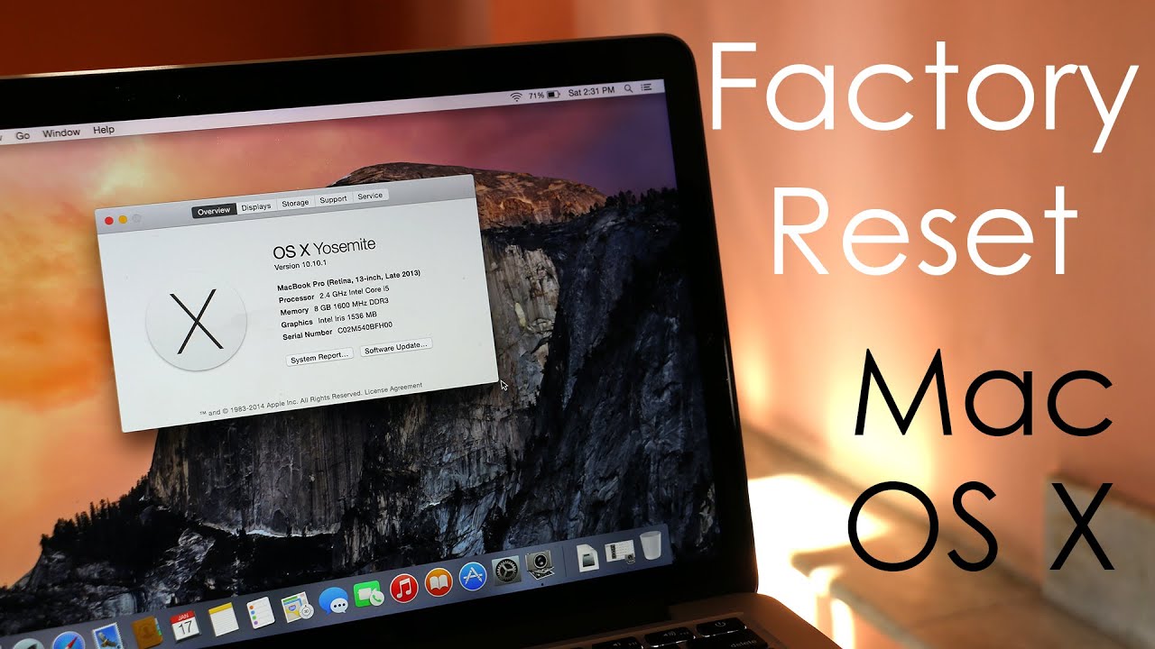 How To Factory Reset Mac Yosemite