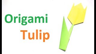 Paper Tulip Origami Flower Easy Making in 4 Minutes with art and craft