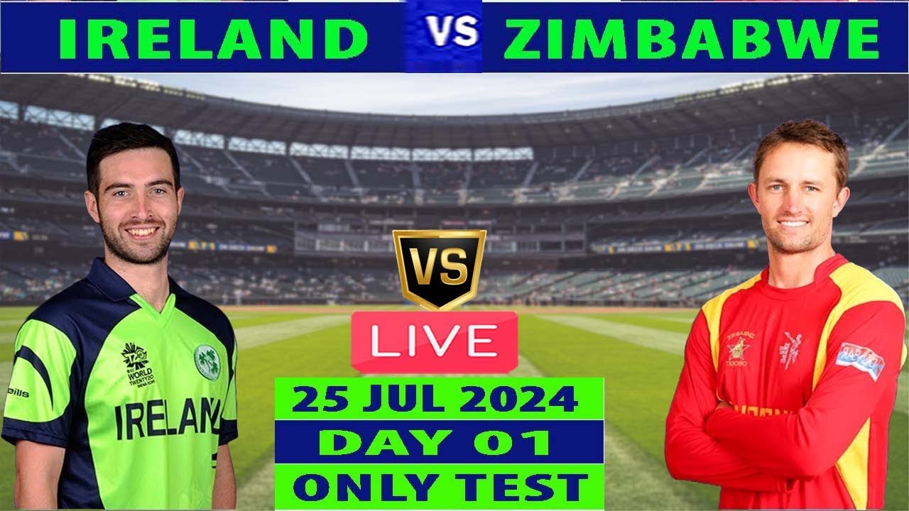 Ireland vs Zimbabwe | IRE vs ZIM | Only Test Match Day 1 of ZIM tour of IRE 2024  Live