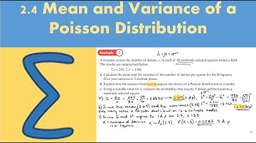 2.4 Mean and variance of a Poisson distribution (FS1 - Chapter 2: Poisson distributions)
