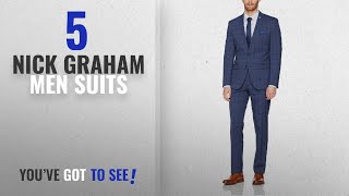 Top 10 Nick Graham Men Suits [Winter 2018 ]: Nick Graham Men's Slim Fit Box Check Suit With Hemmed