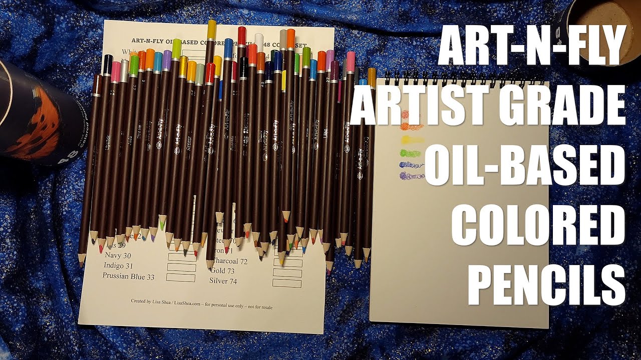 Art-n-fly 72 Professional Oil Based Colored Pencils for Artist in Metal Case - Great for Blending and Layering