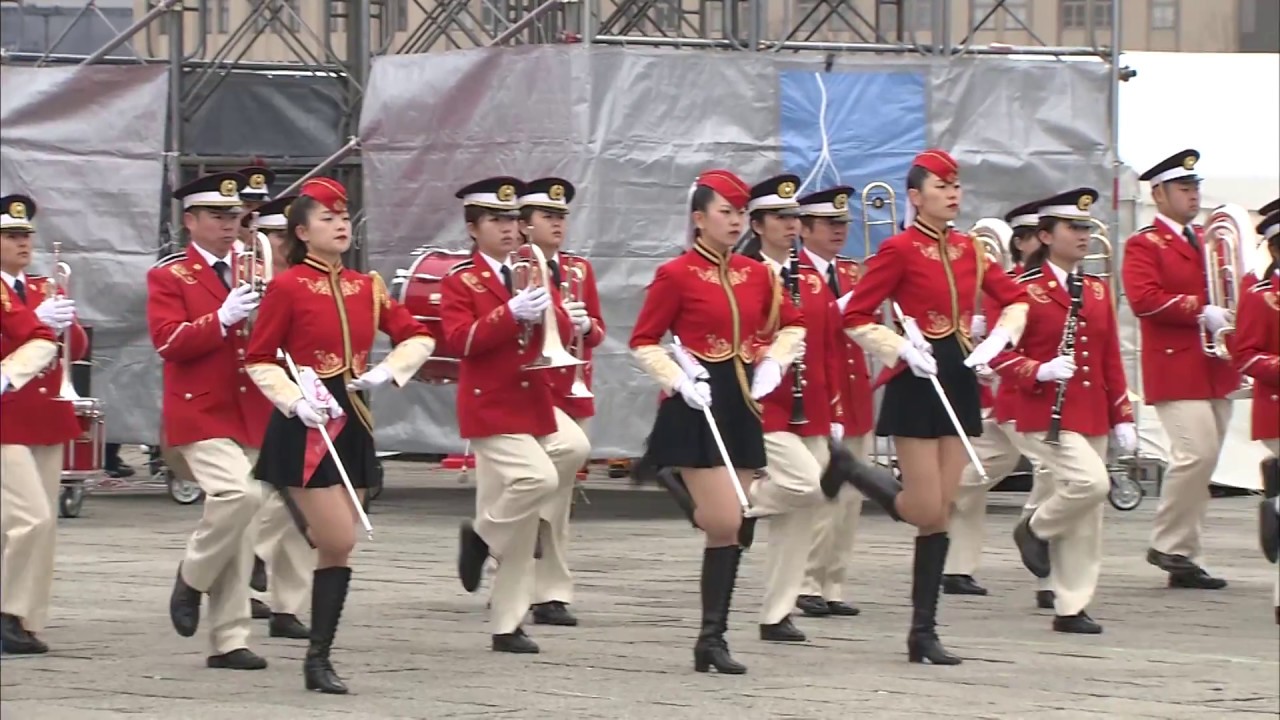 消防音楽隊ドリル演技-横浜消防出初式2017