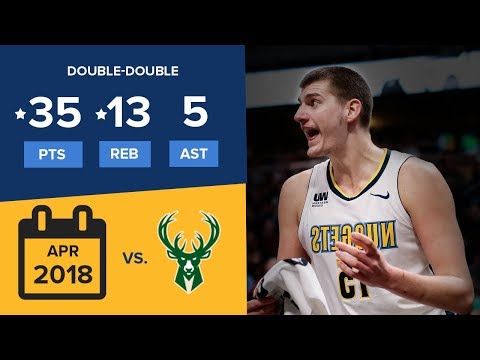 (01.04.2018) Nikola Jokic´s DOUBLE DOUBLE 35 pts, 13 reb, 5 