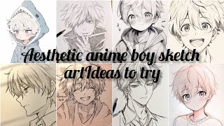 Aesthetic Anime Boy Sketch Ideas|Cute Anime Boy Art #art #anime #cute #kawaii #ideas #artist #video  screenshot 1