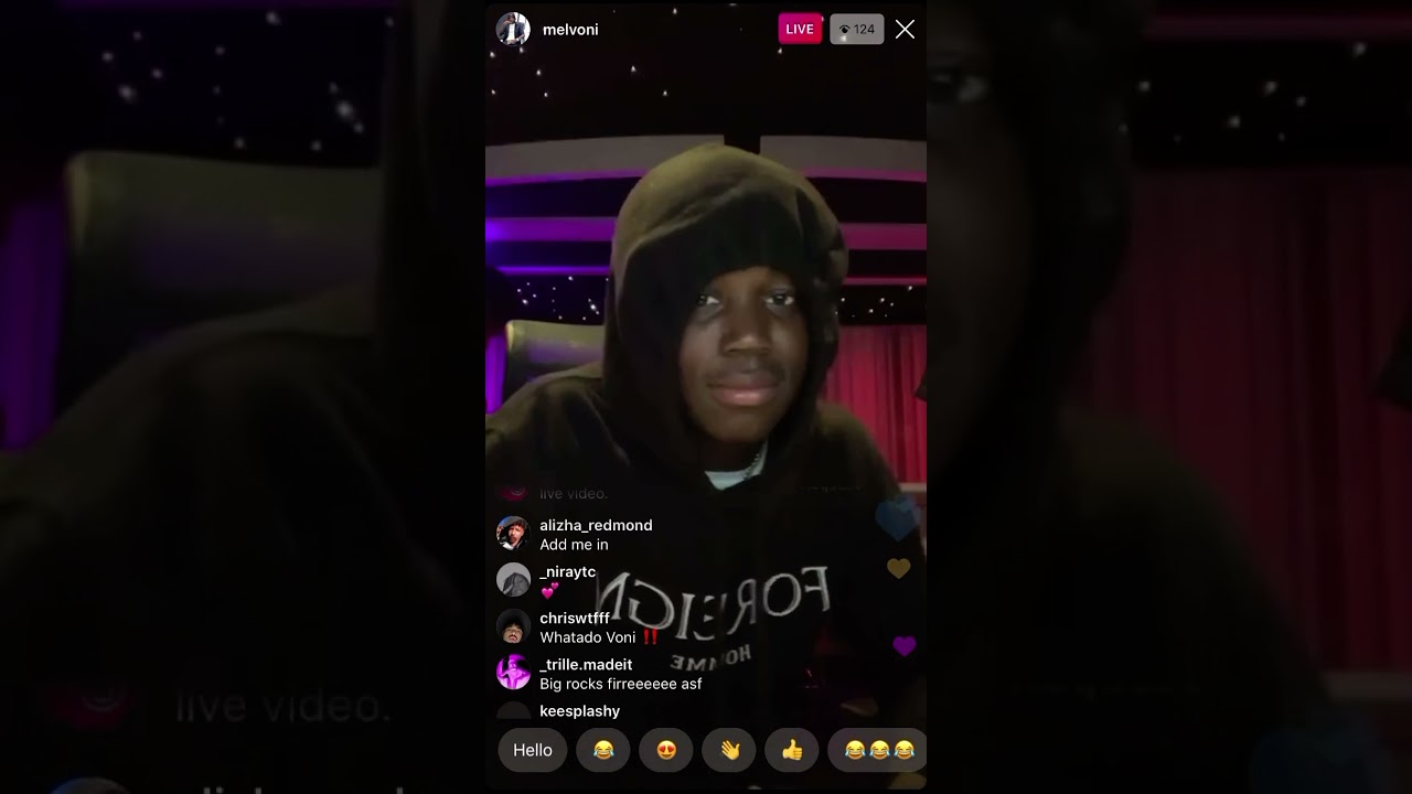 Melvoni previews “She loves me now” on ig live (2019)
