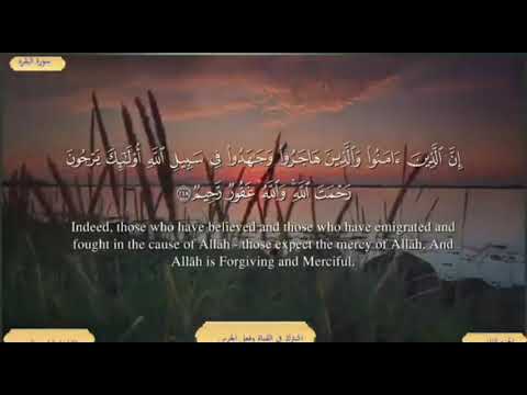 سورة البقرة من الاية 216 الى الاية 220 مكررة للحفظ بصوت ياسر الدوسري