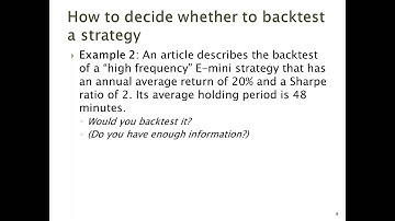 Backtesting Algorithmic Trading Strategies