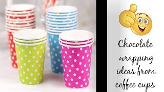 Chocolate gift wrapping ideas from coffee cups // B-Day giveaway // Chocolate packing //