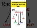 Freedom Movement Trick 🔥 | 57-19-30-42-47 याद रखो | GK in Hindi #gk #gktricks #upsc #facts #shorts