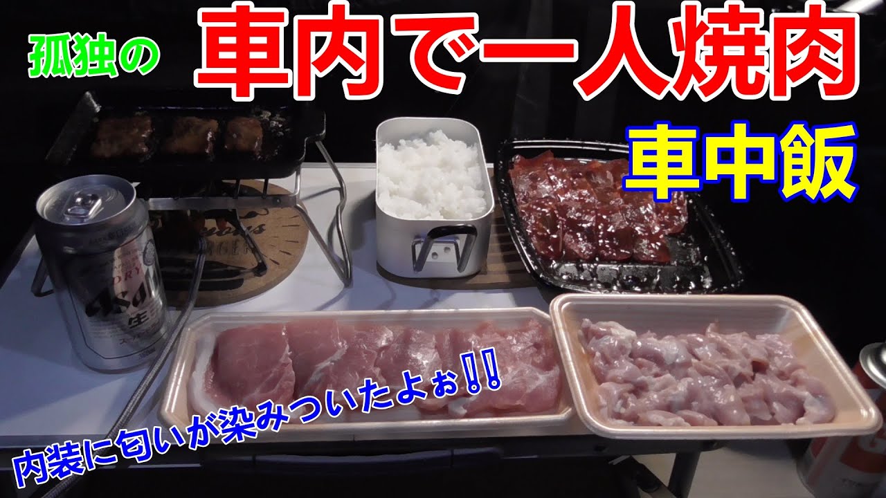 孤独の車中泊 一人車内で焼肉してみた メスティン Yakiniku In The Car