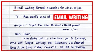 Email Writing Format for Introducing a New Employee | Email writing examples