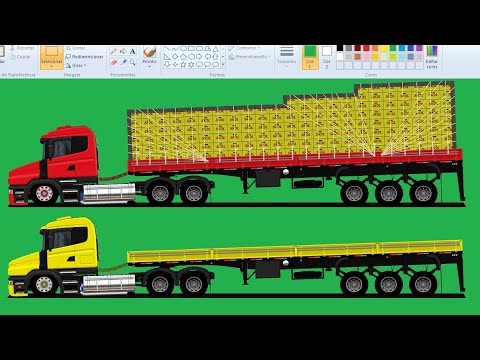 DESENHANDO SCANIA P BITRUCK ARQUEADA NO PAINT video acelerado 