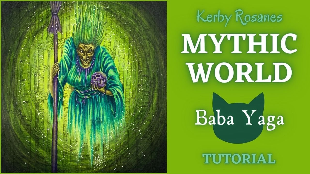 Mythic World by Kerby Rosanes - Baba Yaga Green Portal | Adult Coloring | Prismacolor