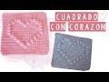 CUADRADO DE CROCHET CON CORAZON - TUTORIAL | Danii's Ways ♡