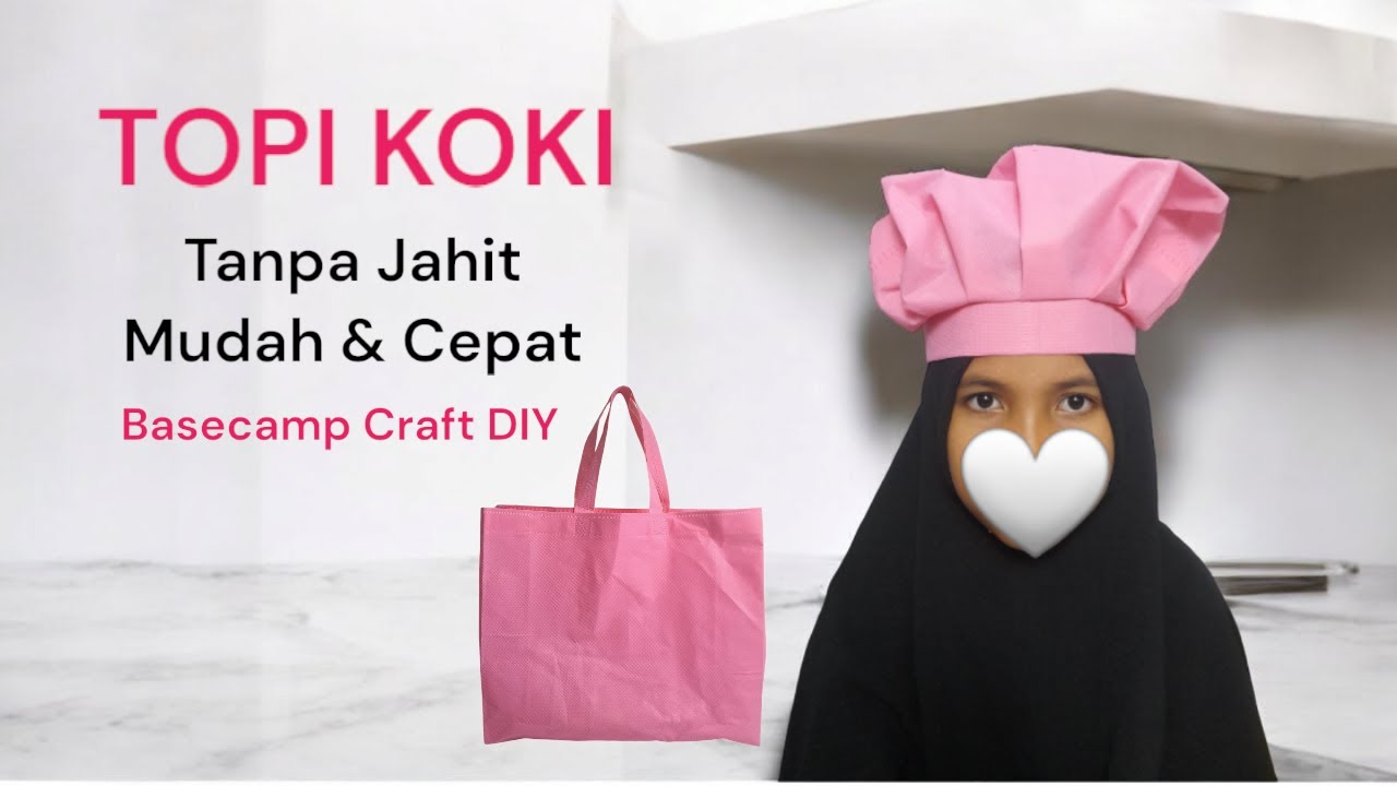 Tutorial topi koki mudah dan cepat | Topi koki dari tas belanja bekas