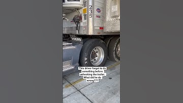 Thumbnail of Truck driver forgets to do something important before unhooking #shorts #reefer #trucking #mistake