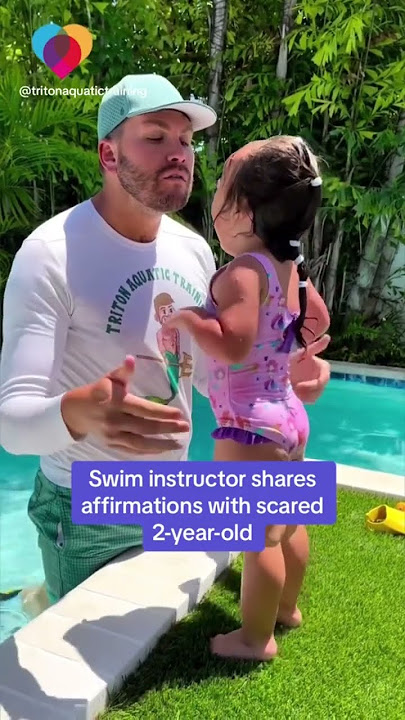 Swim instructor shares affirmations with scared 2-year-old #shorts