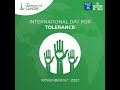 Uol faculty of social sciences celebrates international day for toleranceour world needs healing