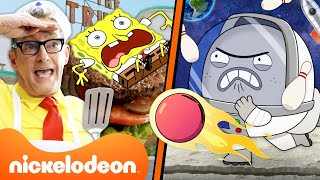 SpongeBob + Rock Paper Scissors Weirdest Moments For 20 Minutes! 💥 | Nicktoons