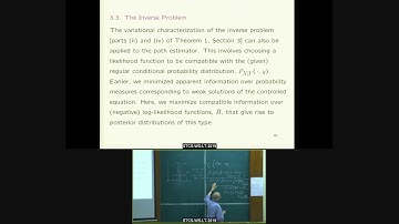 WLT 2019:Sanjoy Mitter - Inference , Learning and Approximation (Part 2)