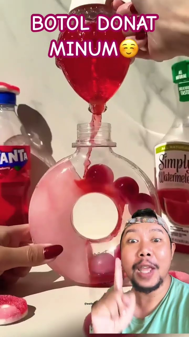 BOTOL DONAT MINUM ISI DUA!!!?? #cocktail #drink #satisfying #aesthetic #shorts