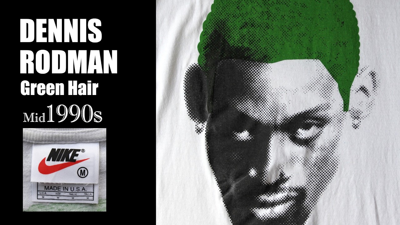 HERO】90s Nike DENNIS RODMAN Tee Green Hair/ ナイキ ロッドマン