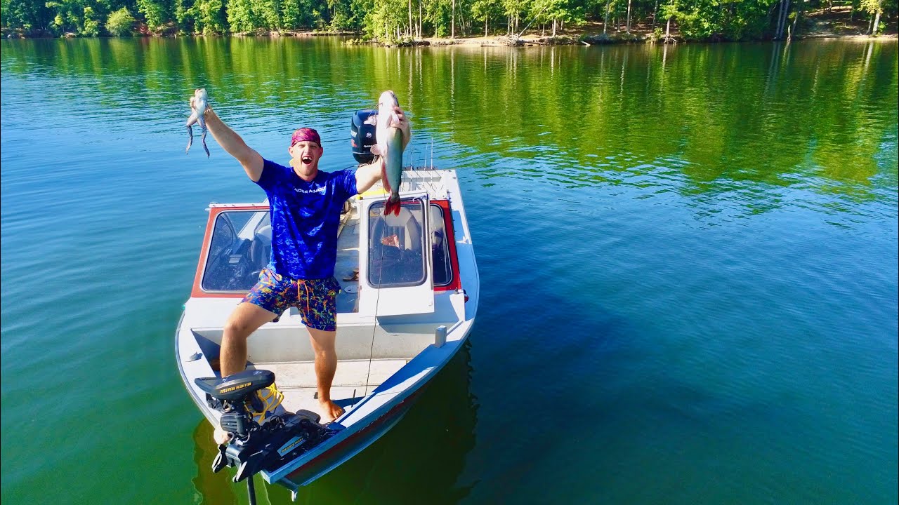 48hr Catch Cook Camp From a BOAT! - YouTube