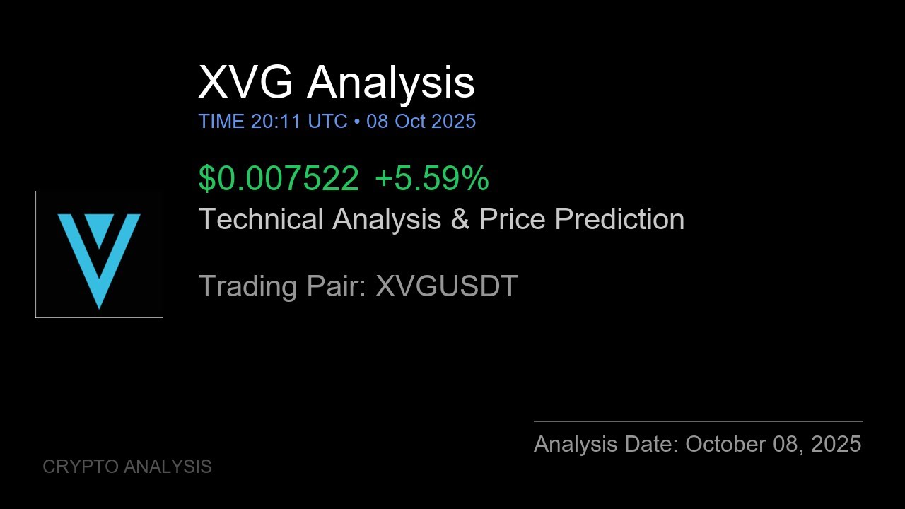 XVG (XVGUSDT) Technical Analysis - Price Prediction & Buy or Sell October 08, 2025