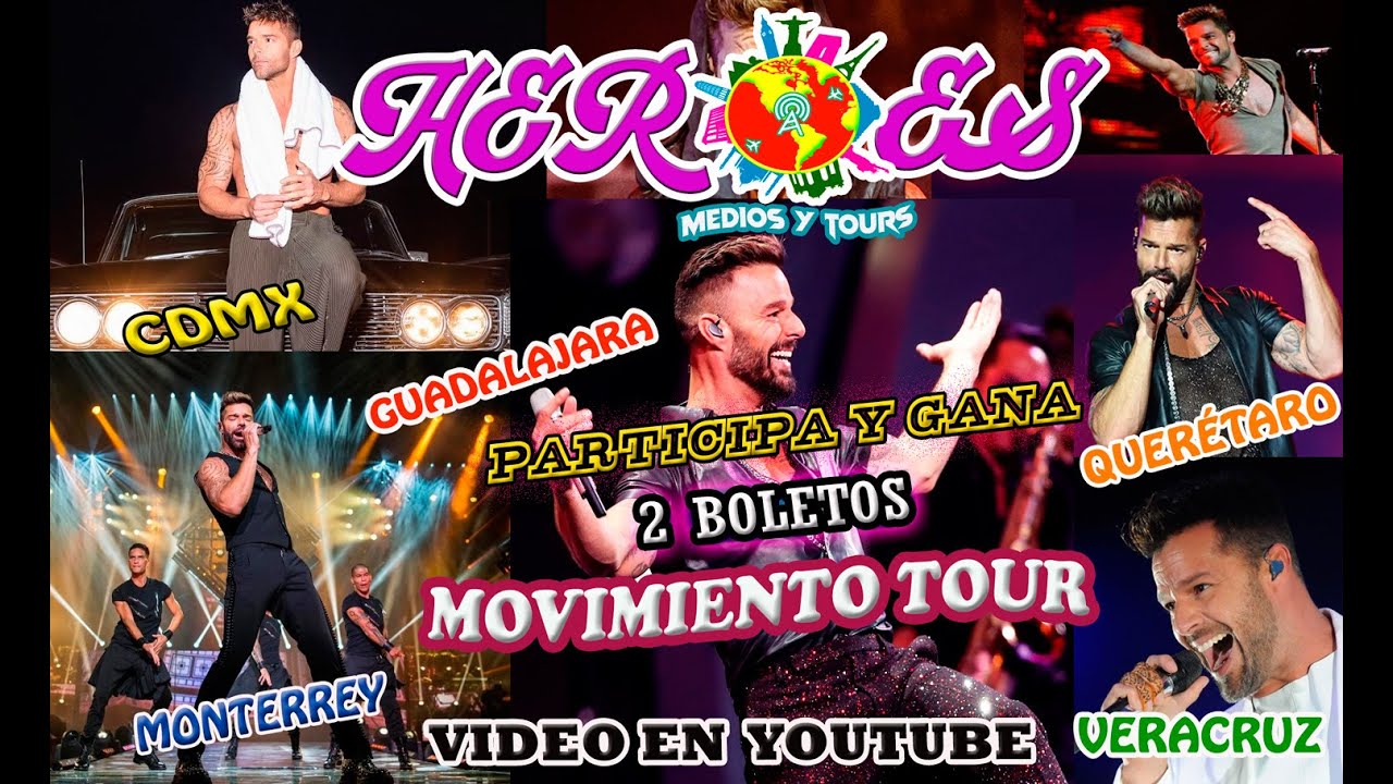 🥳 #RickyMartin de regreso con su😎 Movimiento Tour😍 a  #México 🇲🇽  2022