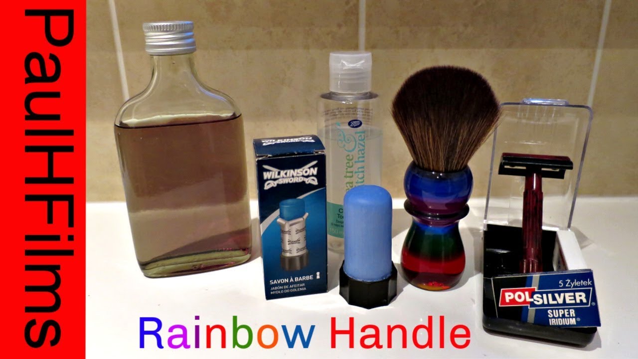 Merkur 45 Bakelite DE Razor - Yaqi Synthetic Rainbow Handle Brush - YouTube