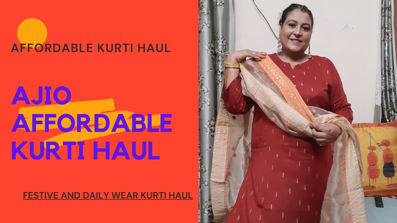 AJIO Plus Size Affordable Kurti Haul/Simple/Cotton daily Wear/Festive Kurti Under 300-500/-