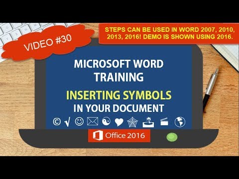 INSERTING SYMBOLS | FEATURING MICROSOFT WORD 2016 | WORD 2007 2010 2016 TIPS TRICKS SHORTCUTS #30