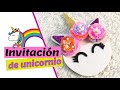 Como hacer una invitación de unicornio para niña I FÁCIL DE HACER✨