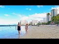 Hawaii people  walking on waikiki beach  2024 hawaii travelvlog beachlife