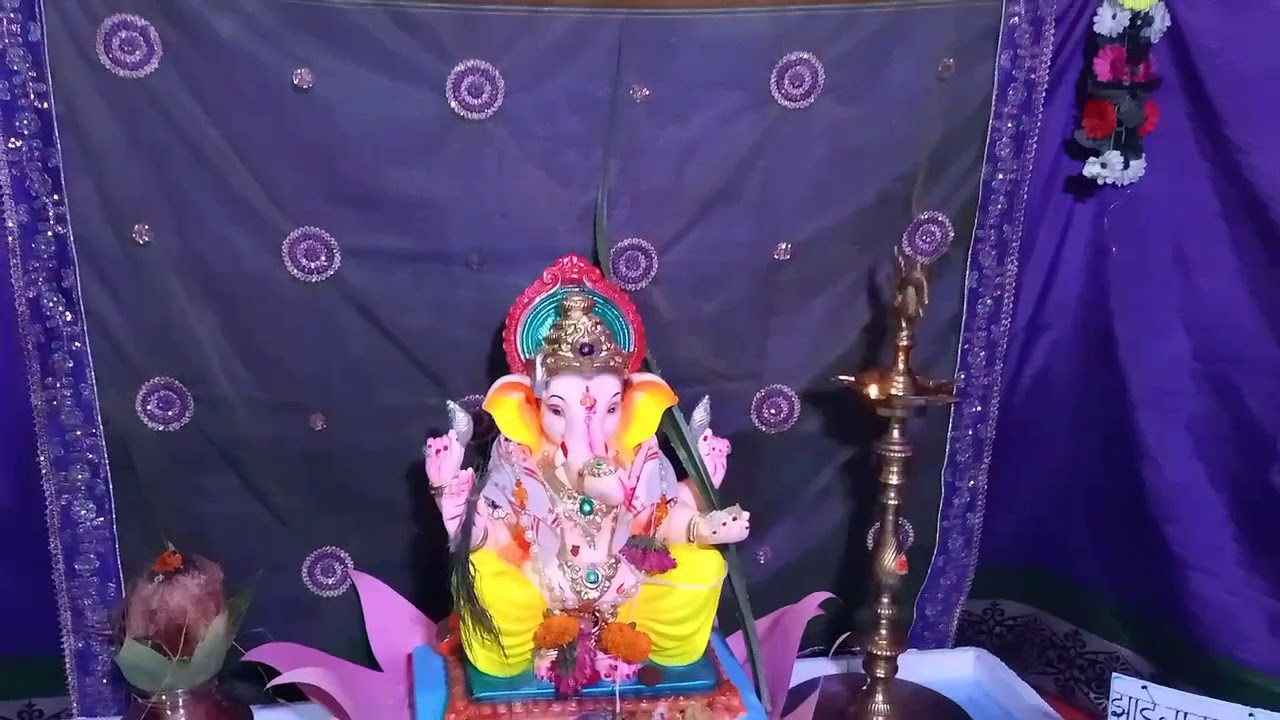 Ganpathi Decoration And Dekhava At Home YouTube