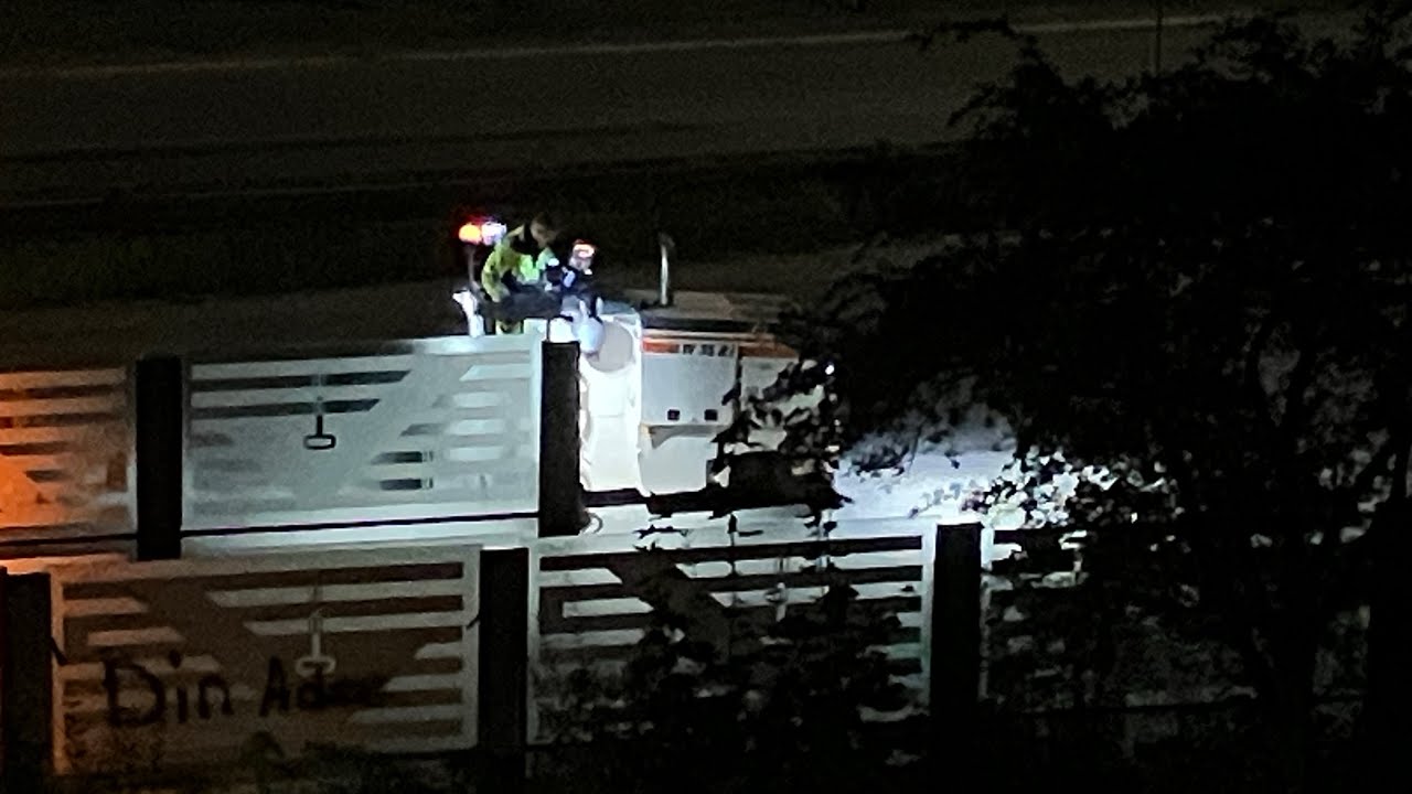Fjerning af vejstriber på Ballerup Boulevard.