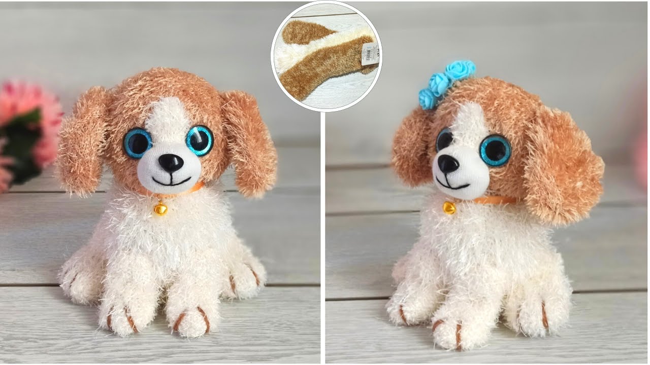 🧦Милая игрушечная собачка из носков🐕 В магазине игрушек она была слишком дорогой Я сделала сама🐶