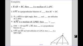 4.7 - Medians, Altitudes, and Perpendicular Bisectors