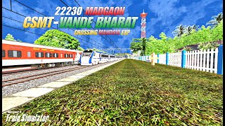 High Speed 22230 Csmt Vande Bharat Crossing 10103 Mandovi Express At Adavli Road  In Msts
