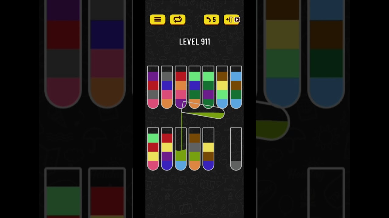 Water sort puzzle level 911