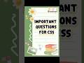 Important Questions for CSS #css #cssexam #csspakistan #currentaffairspk #cssmcq #fpsc #fyp #officer
