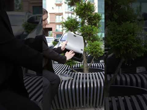 Шкіряна жіноча сумка Пейзаж менша чорний з білим, видео 1