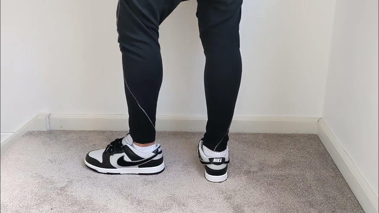 Nike Dunk Low Retro Chenille Swoosh "Black Grey" - Unboxing Feet - YouTube