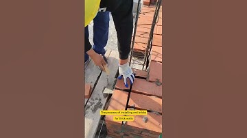 The process of installing red bricks for thick walls