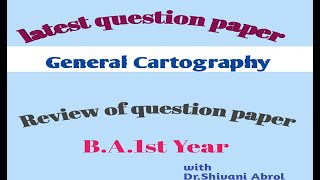 II GENERAL CARTOGRAPHY II Latest question paper II 2024 II