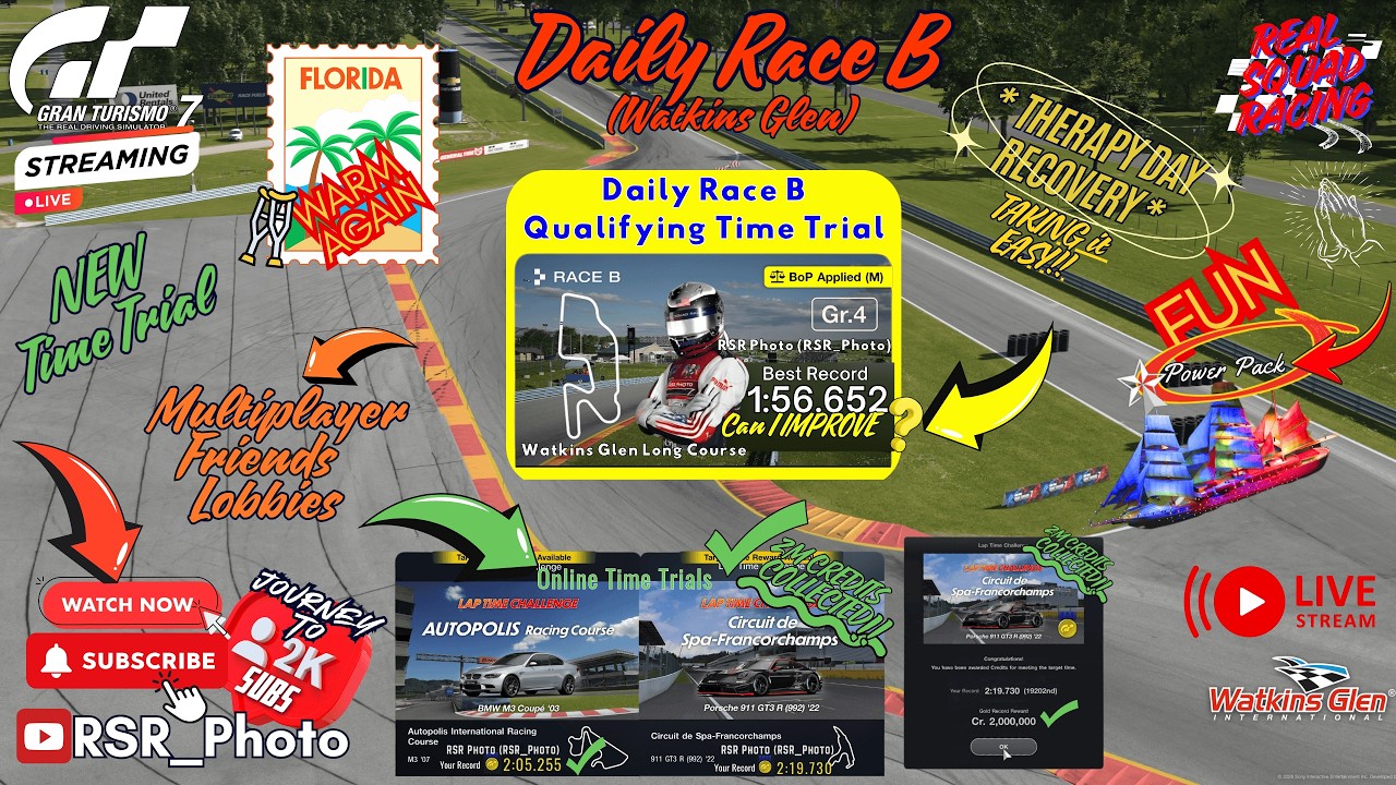 GT7 Gran Turismo 7 1700+ Subs❤️‍🩹THERAPY DAY❤️‍🩹 Improving Daily Race B Quali-Lap + NEW Time Trial!!