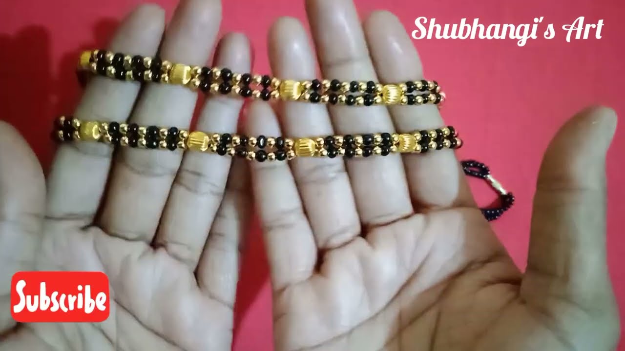 New look, New Mangalsutra design, long mangalsutra |ghar par mangalsutra banane ka tarika |