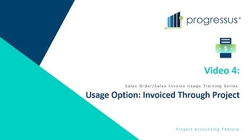 Progressus Sales Order/Sales Invoice Usage - Part 4